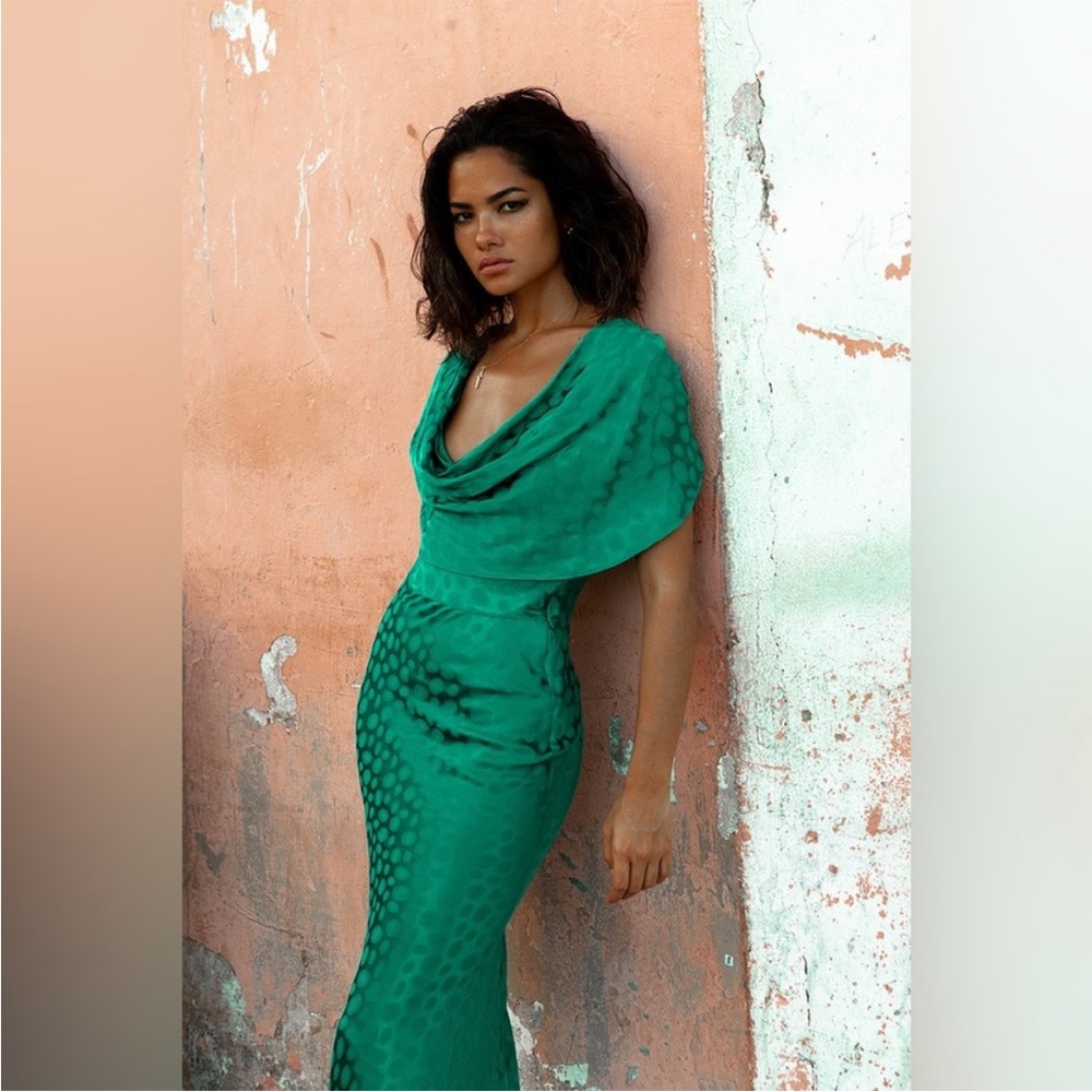 Emerald Green Rat & Boa Ophelia Dress